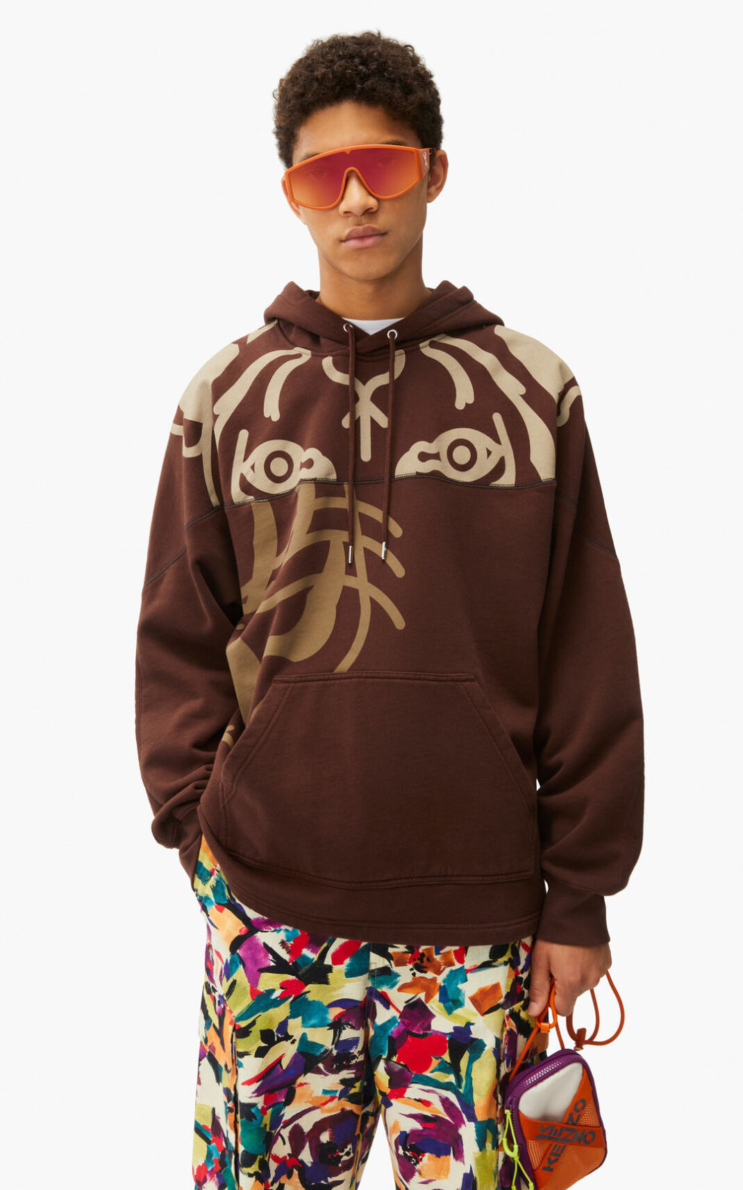 Sudaderas Con Capucha Kenzo K Tiger Hombre Marrones Oscuro - SKU.9221337